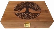 Tree of Life Keepsake Box - Wooden Keepsake Box with Hinged Lid - Engraved De...