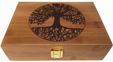 Tree of Life Keepsake Box - Wooden Keepsake Box with Hinged Lid - Engraved De...