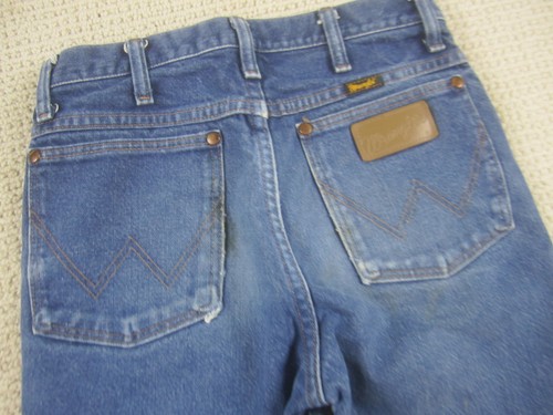 Wrangler Jeans Herren 28x30 blau Denim gerades Bein Western Fleck Workwear Hose - Bild 8 von 11