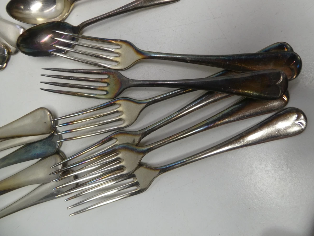 DECO SILVER PLATE CUTLERY SET FORKS & SPOONS - PITCHER SHEFFIELD EPNS 29 PIECES