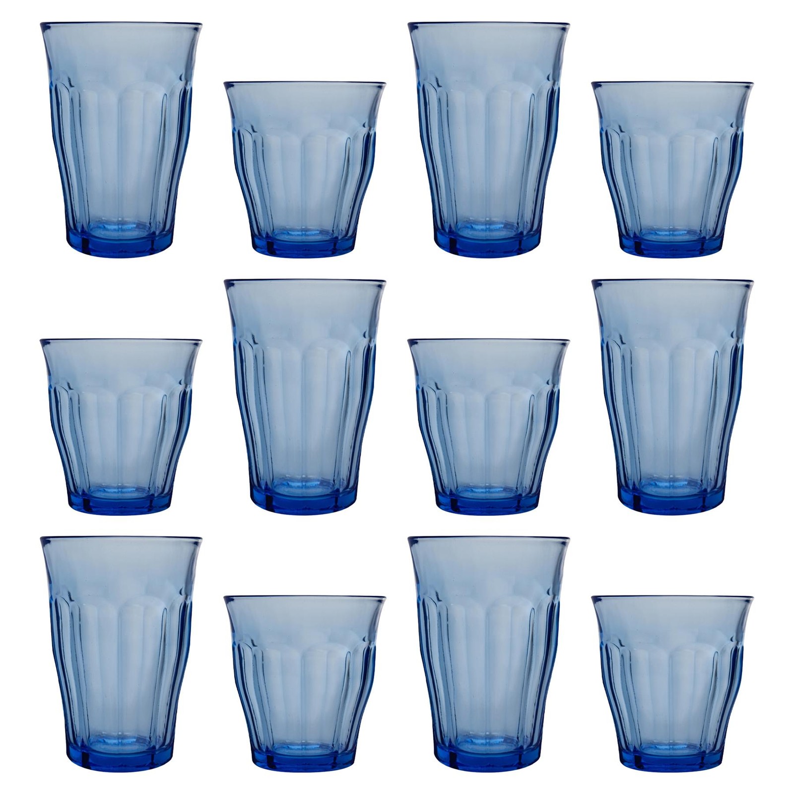 12 pack Picardie Highball Glasses & Tumblers Set - Marine