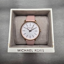 Michael Kors Pyper Watch Women 38mm White Dial Rose Gold Round MK2741 New Batt