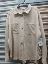 Time And Tru Women's TT Knit Shacket  Size XXXL Taupe NWT 