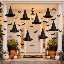 Hanging Halloween Decorations Decor Indoor Outdoor, Witch hats 8 Pack Hallowe...