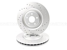 FOR AUDI Q8 50 TDI REAR CROSS DRILLED HIGH CARBON BRAKE DISCS PAIR 350mm