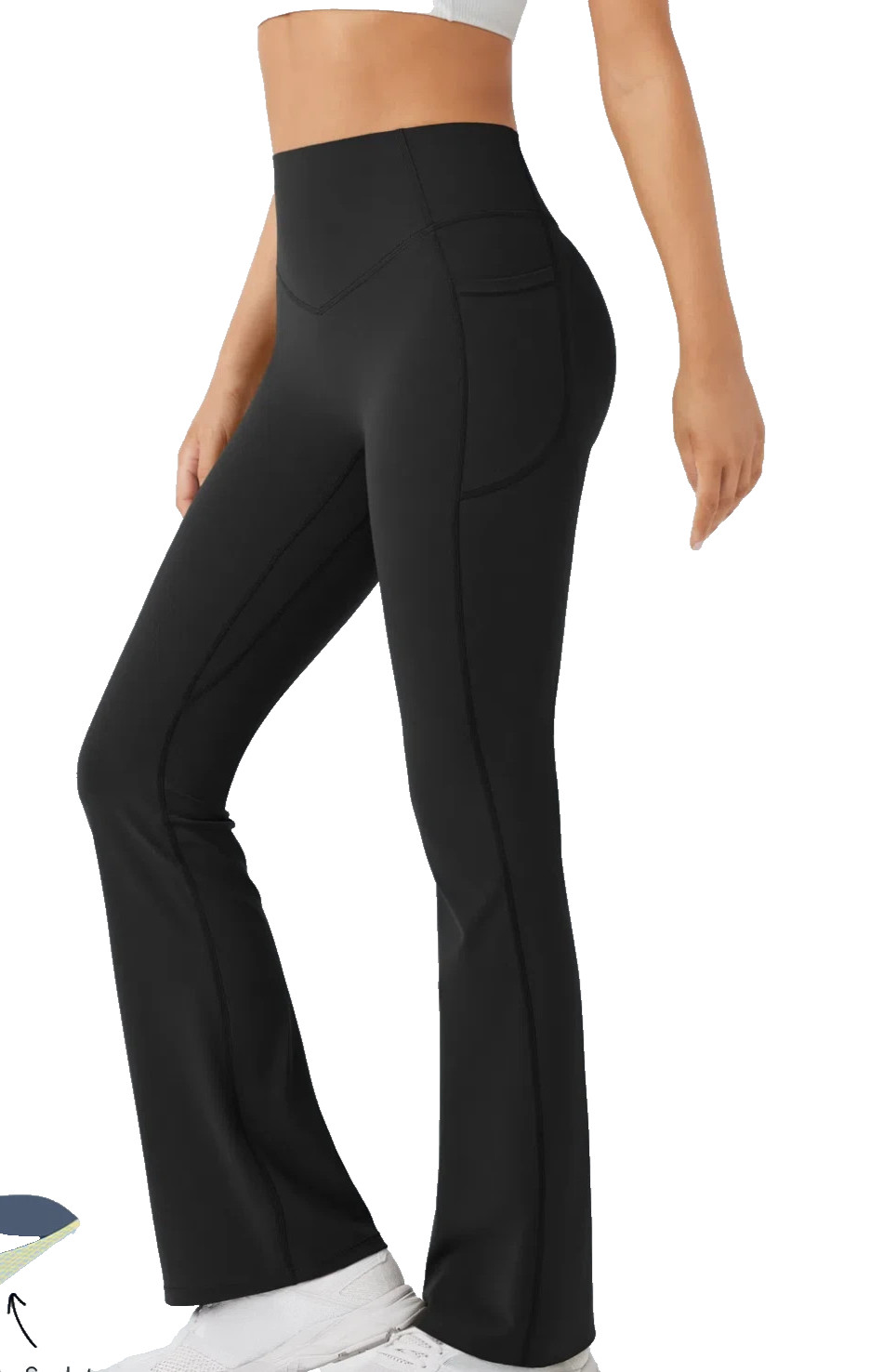 JUST LOVE Flared Leggings Push Up Tummy Control Booty Lifting High Waisted Blk M