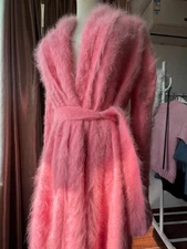 Fluffy Angora Blend Cardigan Sweater - Super Soft & Fuzzy