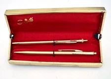 SCRIPTO Gold Tone Pen and Pencil Set in Original Box