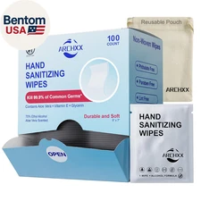 Hand Sanitizer Wipes, 100 Count Non-Woven Hand Wipes Travel Size, Aloe Vera Scen
