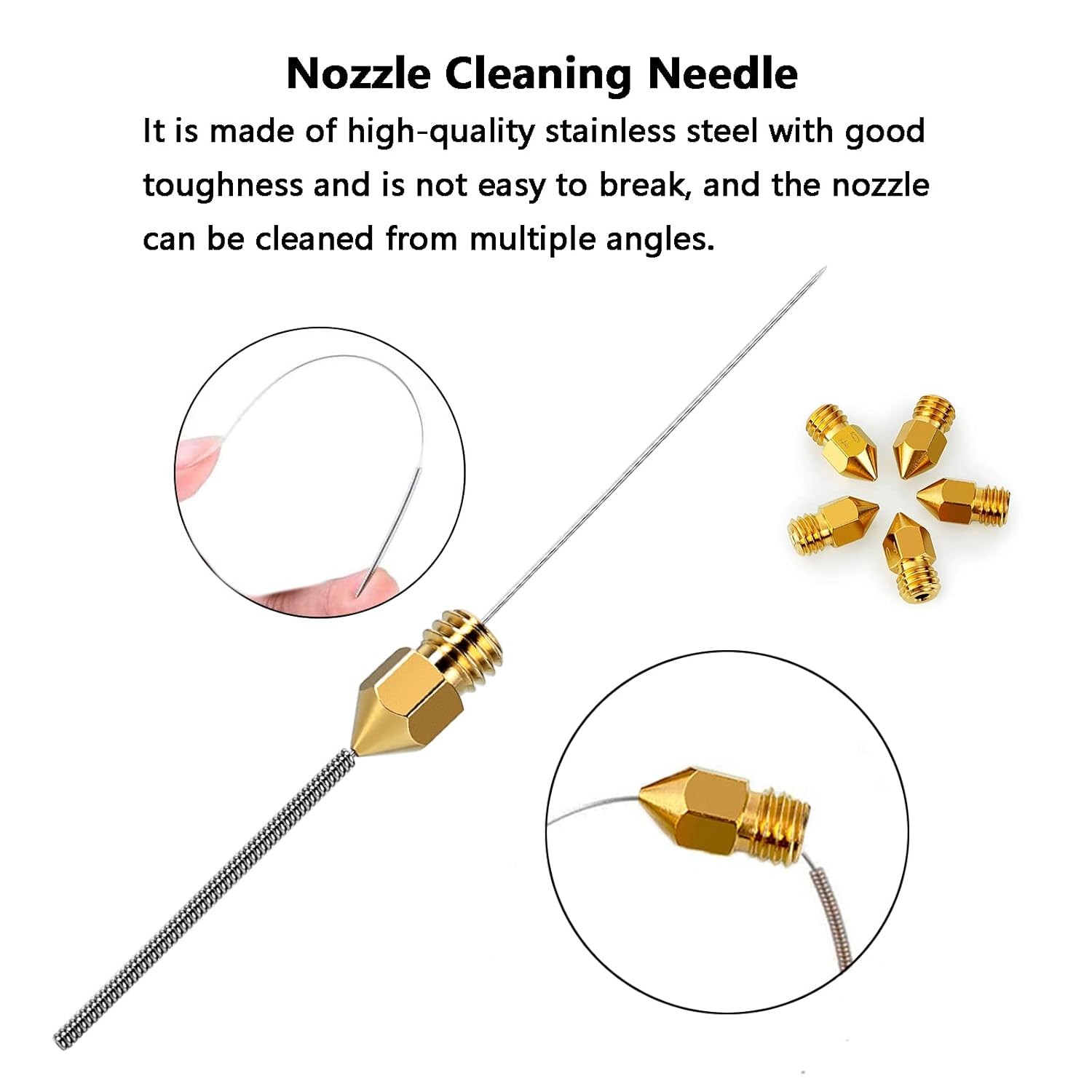 Comgrow 25PCS MK8 Ender 3 V2 Nozzles 0.4MM, 3D Printer Brass Hotend Nozzles with