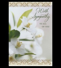 Caring Thoughts To All Of You With Sympathy - Gold Foil Hallmark Sympathy Card