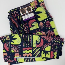 Reel Life Mens Vortex Trunk Swim Shorts Navy Highroglyphs Print Medium NEW