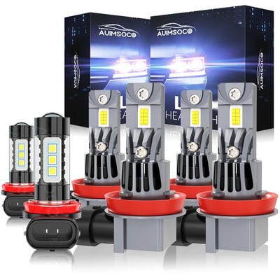 Para For Nissan Maxima 2016-2018 WhiteCombo LED Kit de faros + luces antiniebla