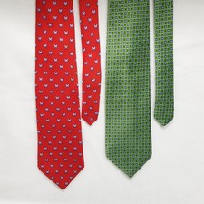 Two (2) Brooks Brothers Silk Neckties Butterflies and Geometric USA Made Tie