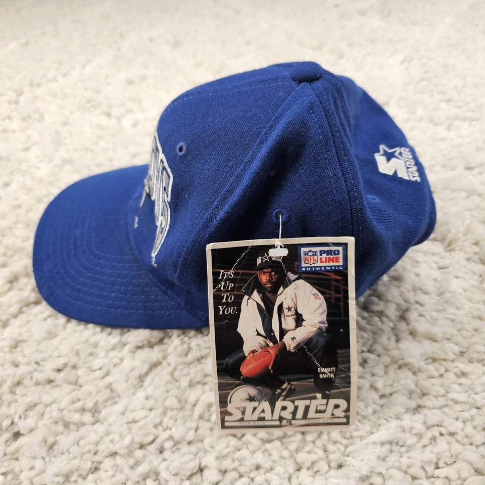 NUEVO CON ETIQUETAS De colección Dallas Cowboys Sombrero Starter ProLine Snapback Gorra 100% Lana Bordada Foto 2 de 4