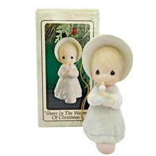 VTG 1993 Precious Moments Ornament Share In The Warmth Of Christmas 52721 Girl