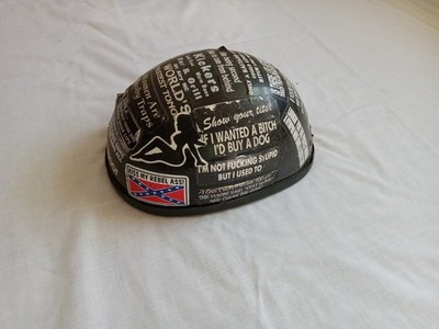Vintage Collectable Novelty Outlaw Biker Half Helmet Black Collectable