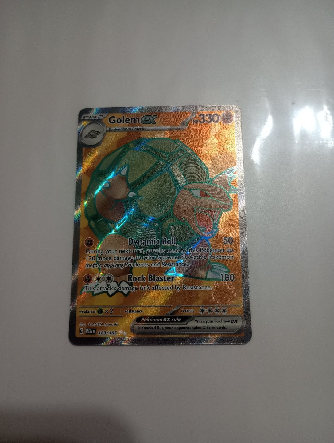 Pokémon TCG Golem EX 189/165 S&V 151 Ultra Rare Card NM Condition