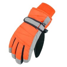 Kids Winter Warm Gloves Windproof Water-Resistant Snow 10-12 years Neon Orange