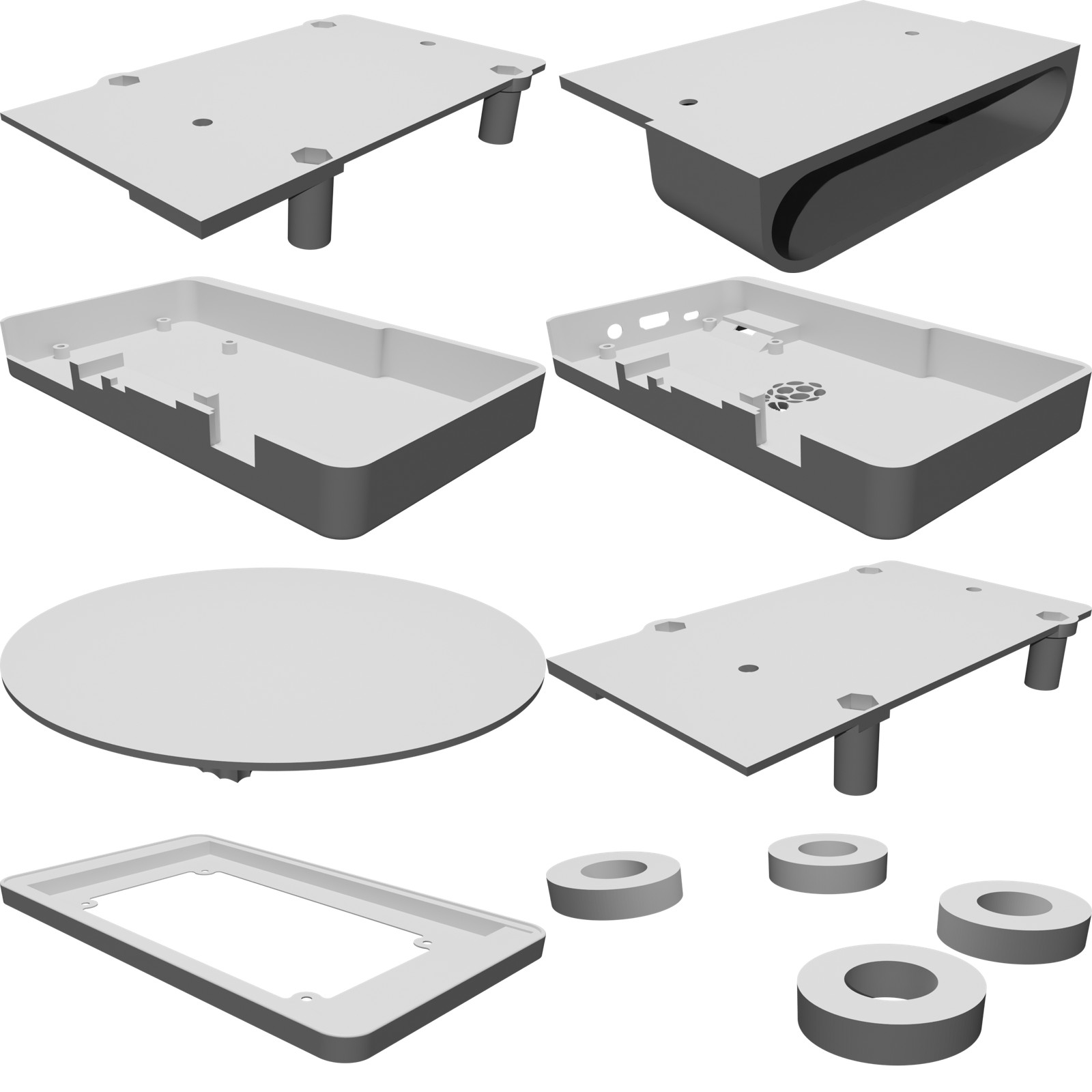 Custodia Tablet per Raspberry Pi Touchscreen 7 pollici PiPad Frame Kit 3D