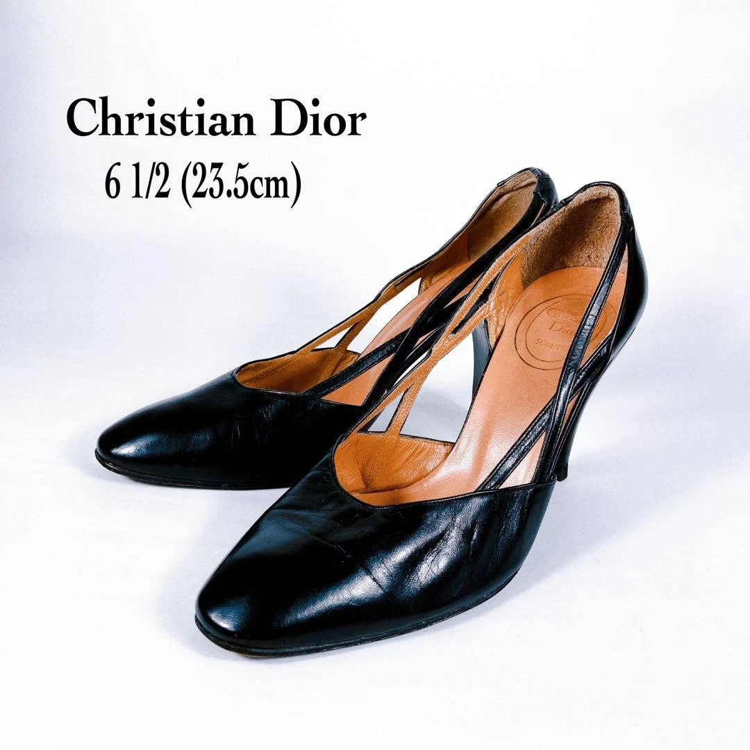 Escarpins Christian Dior talon cuir noir EU36,5/US6,5 63729c