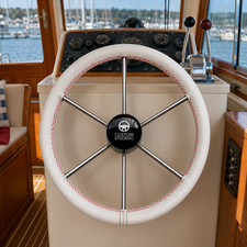 FOR Sea Ray Sundancer 320 Genuine Leather Marine Steering Wheel Cover
