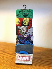 Marvel Avengers 5 Pack Adult Crew Socks Adult Sz 8-12 Thor Iron Man Hulk America
