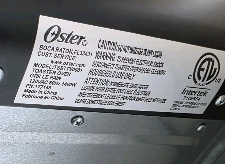 Horno Tostador Oster Acero Inoxidable Plateado Modelo: TSSTTV0001 6 Rebanadas Tostadora Foto 2 de 4