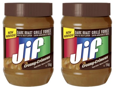 Jif Peanut Butter Dark Roast Creamy 1kg (2 Pack)