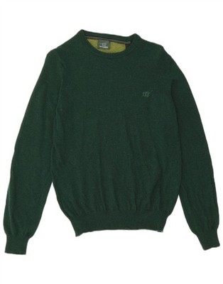 Henry Cottons Damen Pullover Pulli U-Boot-Ausschnitt UK 10 Small grün Wolle DB08