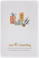 40. Geburtstag - Finest Collection Karte Mit Briefumschlag Plastikfrei Unverpack