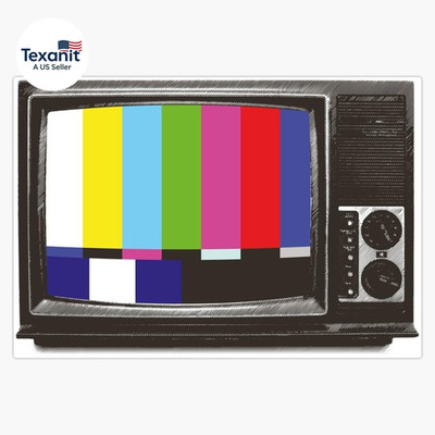 Retro Television. Bumper Sticker Window Water Bottle Decal 5''''