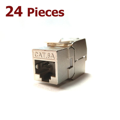 RJ45 Network Module CAT.6A 50u Gold-plated Keystone Jack Shielded Wall Socket 24