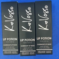 K Voss Lip Potion Overnight Lip Mask 0.51 oz (Lot of 3)