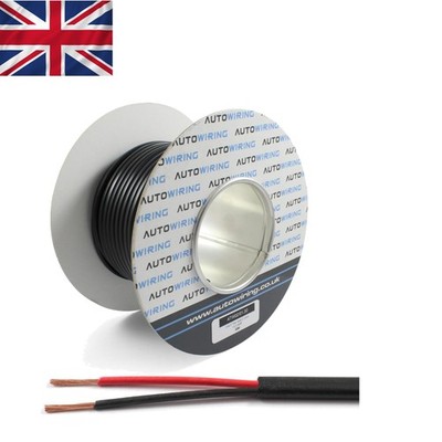Vielseitige Kfz-Flachdoppelleitung, 18 AWG, 1 mm², 16,5 AMP Nennleistung, 10 m Spule