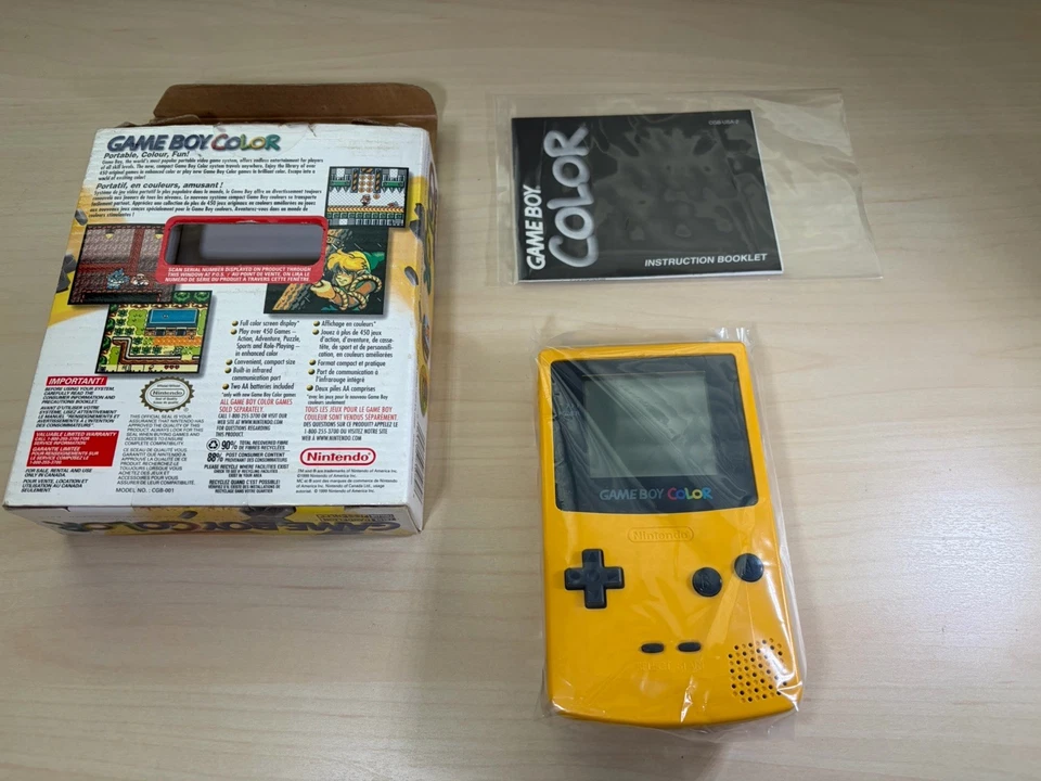 Nintendo GameBoy Color Dandelion Yellow Handheld Console Mint In Box - Image 3 of 4