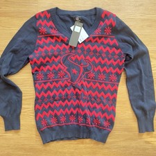 FOCO Official NFL Woman's Houston Texans Holiday XMAS Cotton Sweater NWT Size L
