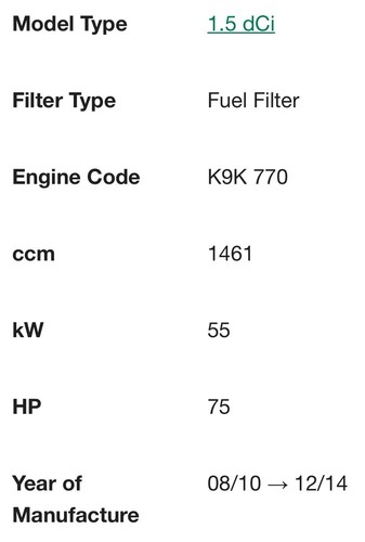 Mann Fuel Filter WK 939/11 x RENAULT CLIO MK2 MK3 1.5 dCi - Picture 4 of 5