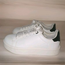 Torrid Store Brand White Leather Sneakers Size 8.5 Wide Width Round Toe