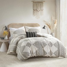 Soft Breathable Microfiber Full/Queen Duvet Cover Set 4 Piece Boho Decor