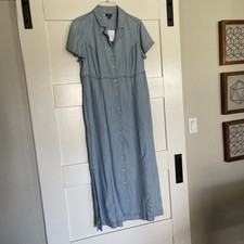 Vestido camisero de mezclilla lavado Jjill nuevo con etiquetas, pequeño