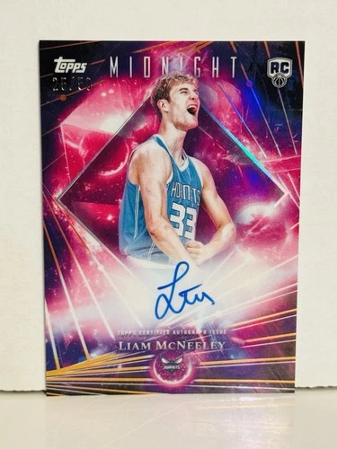 2025-26 Topps Midnight Liam McNeeley Dark Matter ON CARD AUTO /50 Hornets