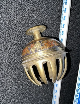 Vintage Indian Brass Elephant Bell Painted Floral Design 5.5cm 106g - Image 1 of 4