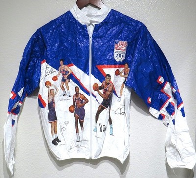 vtg DREAM TEAM 1992 Tyvek Jacket SMALL Olympics Basketball Team USA windbreaker