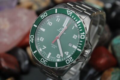 Men's LACO Squad Green Automatic German Stainless Steel Diver's