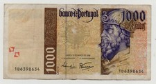 PORTUGAL 1000 ESCUDOS 1998 PICK 188 C LOOK SCANS