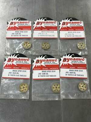 QTY 1 DYNAMIC MODELS BRASS AXLE GEAR 48 PITCH 30 TEETH 5-40 THREAD BORE SLOT CAR