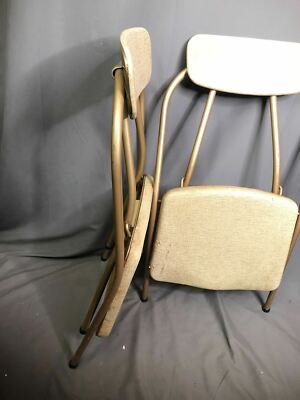 Hamilton Cosco Vintage Metal Folding Chair Padded Pair Lot Model