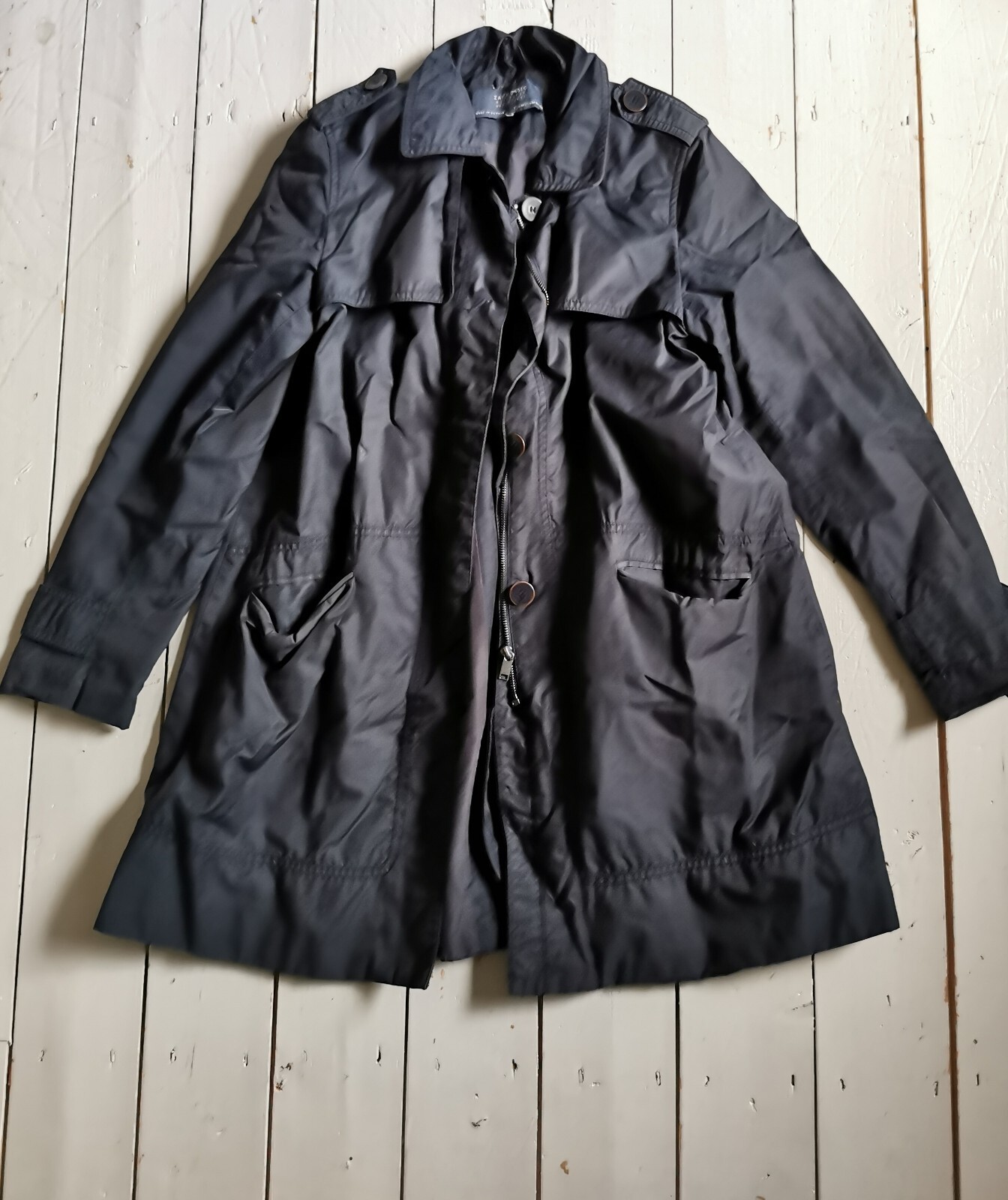 Zara Basic Rain Coat / Jacket UK Small - image 3