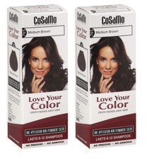 CoSaMo Hair Color 765 Medium Brown - Compares to Clairol Loving Care 2 Pack 